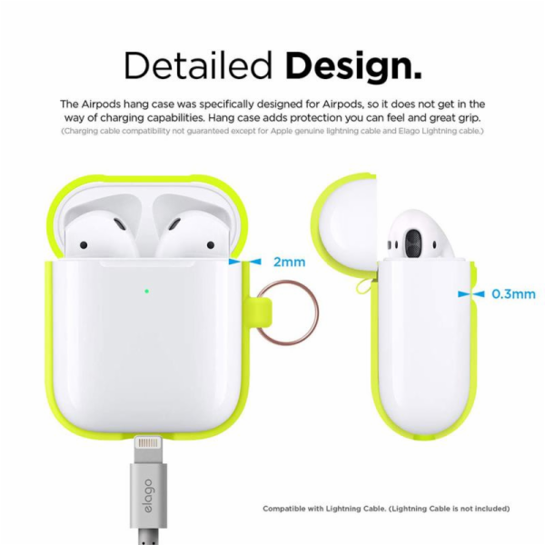 Elago Airpods 2 Silicone Hang Case - Neon Yellow