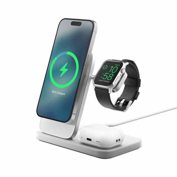 Nomad Stand One Max 3-in-1 Magsafe Charger - Silver
