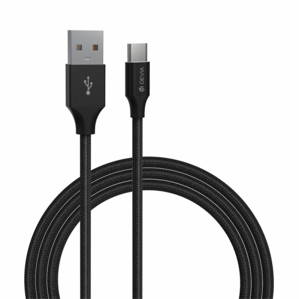 Deví kabel USB-A to USB-C Gracious Woven Cable 1m - Black