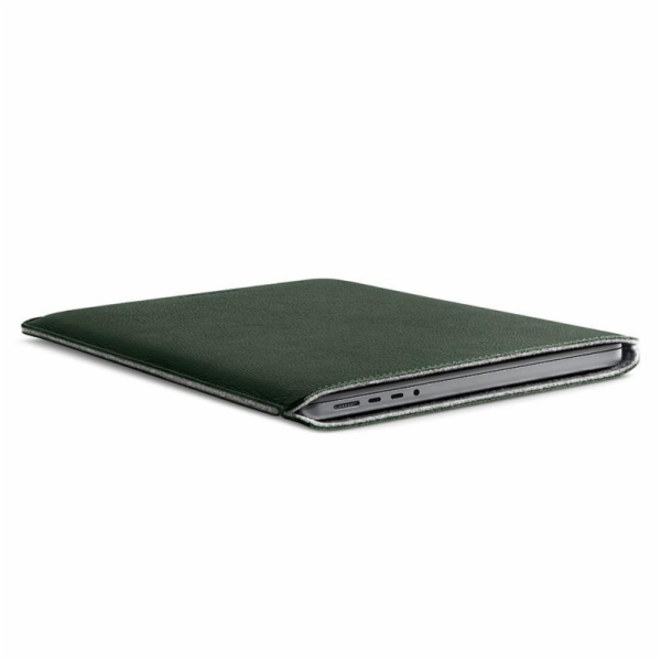 Woolnut Leather Sleeve pro Macbook Pro 14 - Green