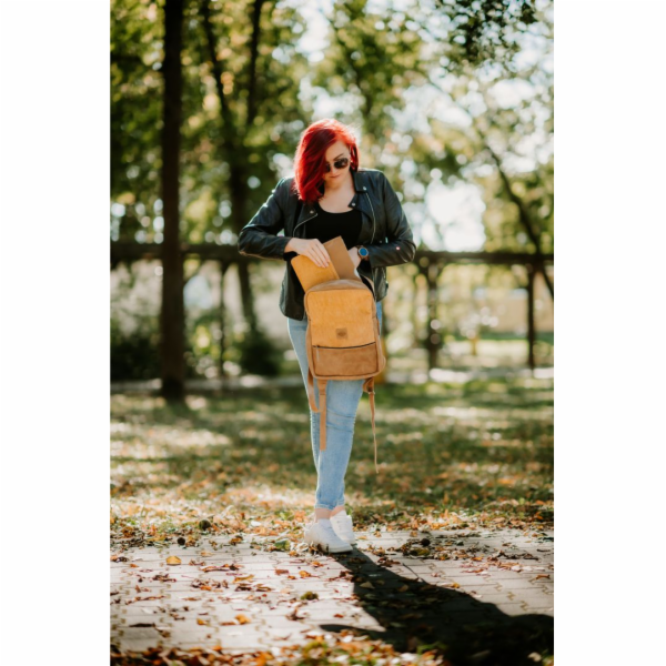 RED ANT FRAME Ochranný kožený batoh na MacBook do 14" hoř...