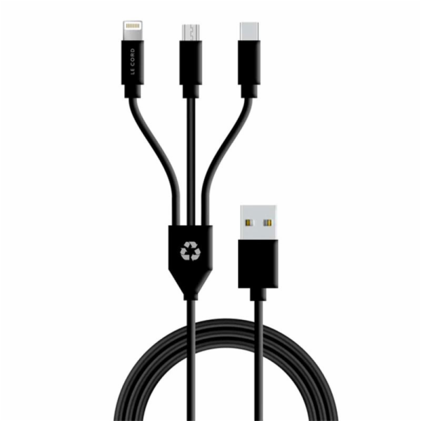 Le Cord kabel USB-A 3 in 1 multikabel vyrobený z recyklov...