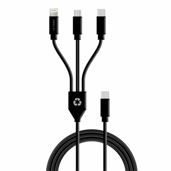 Le Cord kabel USB-C 3 in 1 multikabel vyrobený z recyklov...