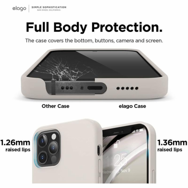 Elago kryt Silicone Case pro iPhone 12/12 Pro - Stone