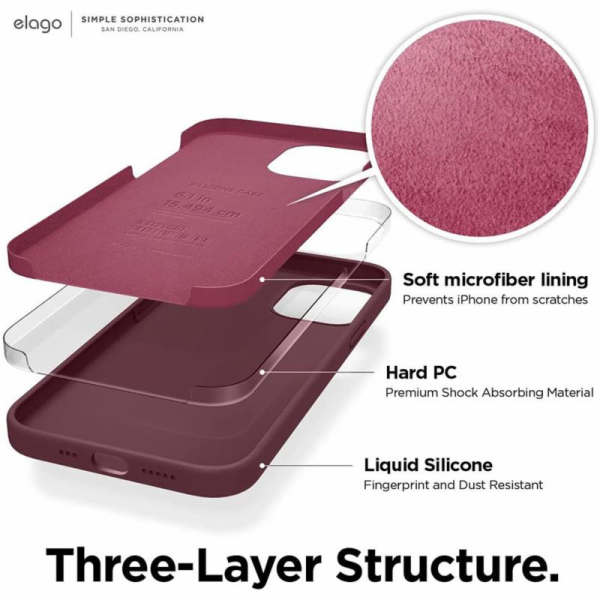 Elago kryt Silicone Case pro iPhone 12/12 Pro - Burgundy