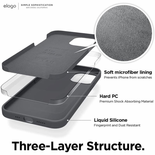 Elago kryt Silicone Case pro iPhone 12/12 Pro - Dark Gray