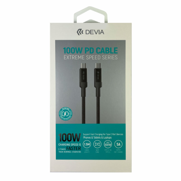 Devia kabel USB-C Extreme speed 100W PD Fast Cable 1.5m -...