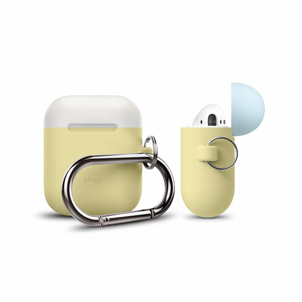 Elago Airpods Silicone Duo Hang Case - Yellow/ White, Pas...