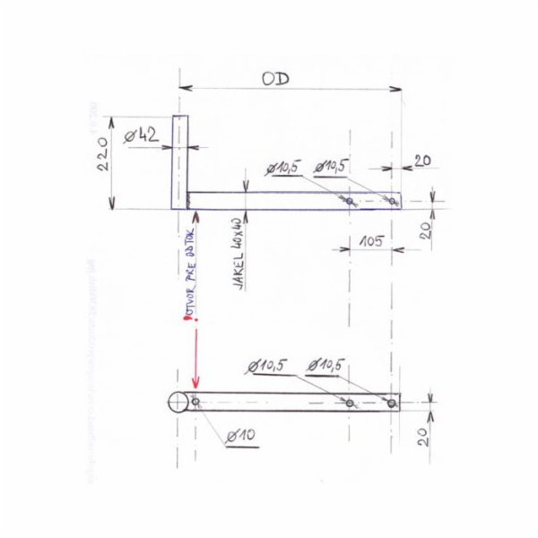 CSAT KBV370+2Z5M konzola na stožár délka 22cm - odsazení ...
