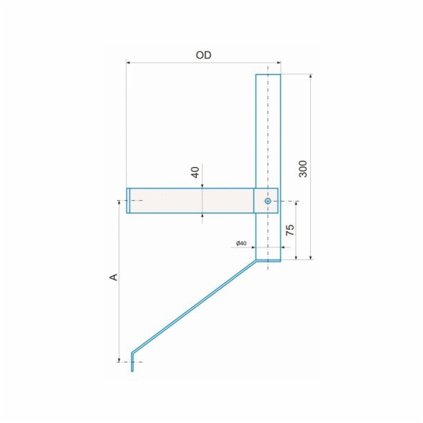 CSAT KT400, tříbodový kovový držák, 40cm od zdi