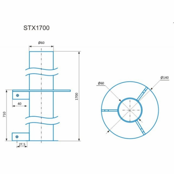 CSAT STX1700, stojan - kovová trojnožka, výška 170cm