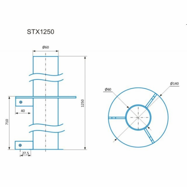CSAT STX1250, stojan - kovová trojnožka, výška 125cm