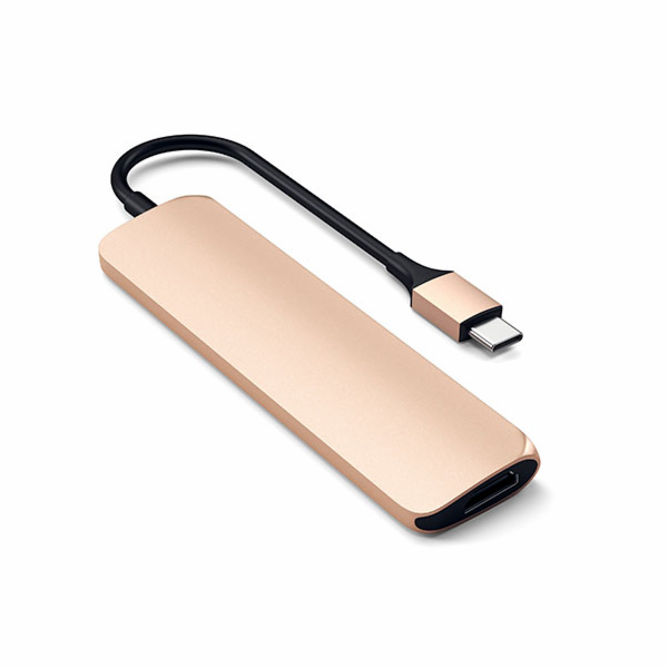 Satechi USB-C Slim Multiport adaptér V2 - Gold Aluminium