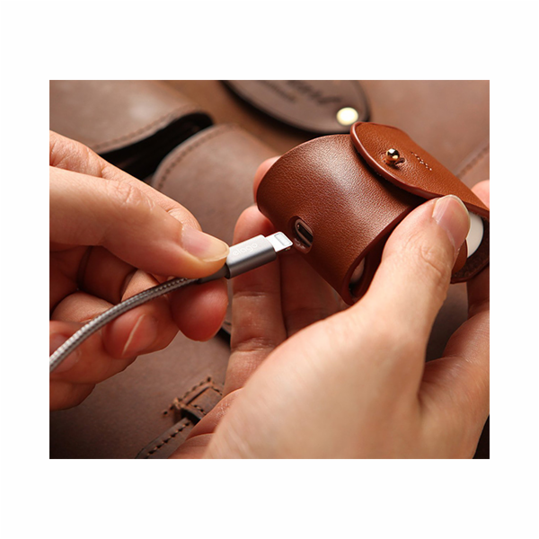 Elago Airpods Leather Case - Brown
