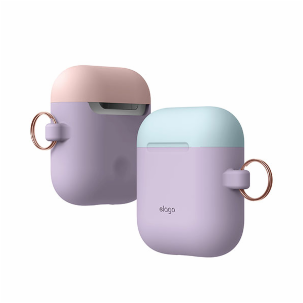 Elago Airpods Silicone Duo Hang Case - Lavender/Pink, Pas...