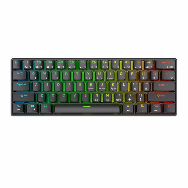 Mechanická klávesnice Royal Kludge RK61 RGB, červené spín...