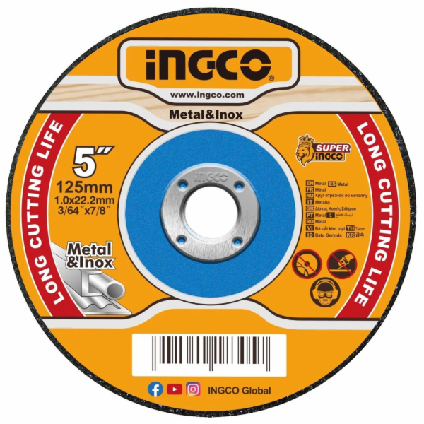 Ingco MCD101251 Řezný kotouč na kov 125 x 1 x 22,2 mm