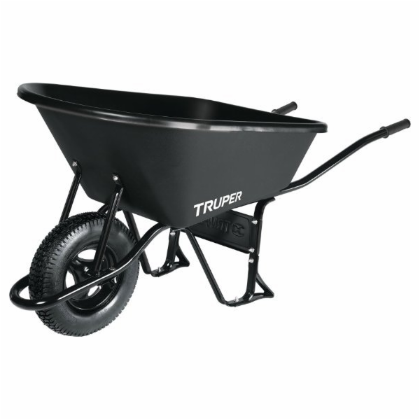 Jednokolový trakař Truper 11777, ocel, černý, 120l