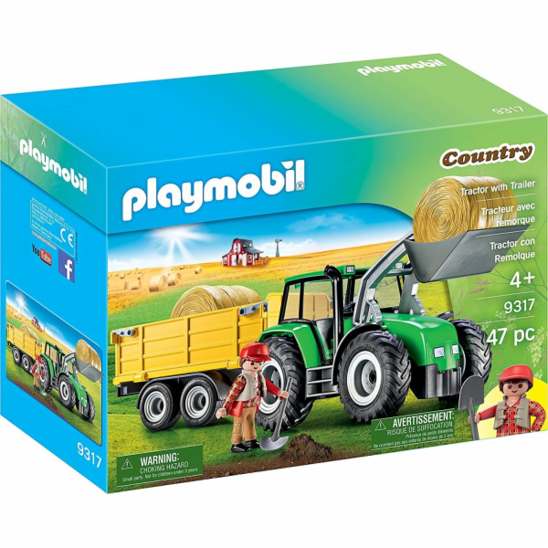 Playmobil PLAYMOBIL VENKOVSKÝ TRAKTOR S PŘÍVĚSEM 9317