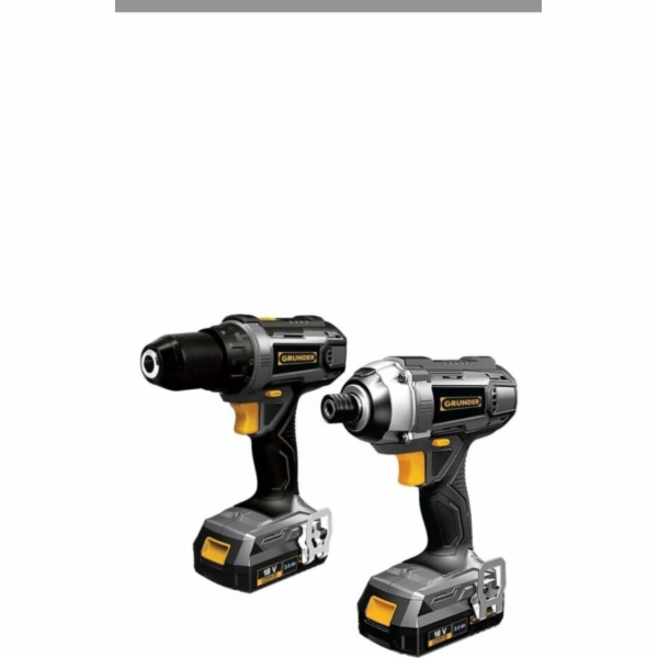 Sada nářadí GRUNDER CD-L1218+CW-L1218E, 18 V, 2 Ah