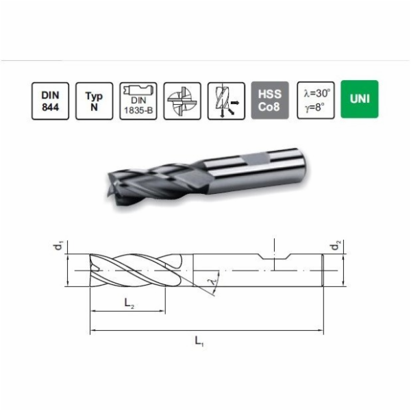 Fanar stopková fréza NFPA FI 10,0 22/72 Z4 HB10 HSSE DIN 844