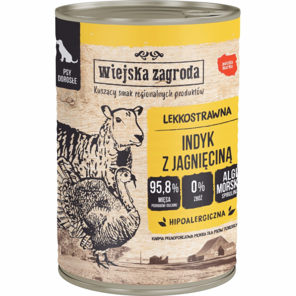 WIEJSKA ZAGRODA Turkey with lamb - vlhké krmivo pro psy -...