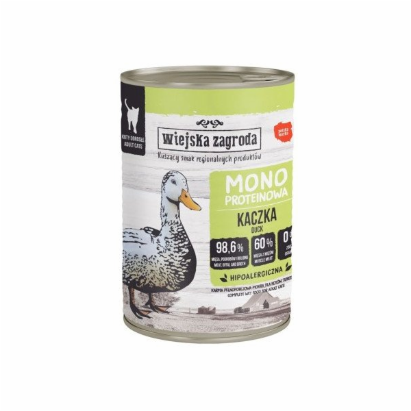 WIEJSKA ZAGRODA Monoprotein Duck - mokré krmivo pro kočky...