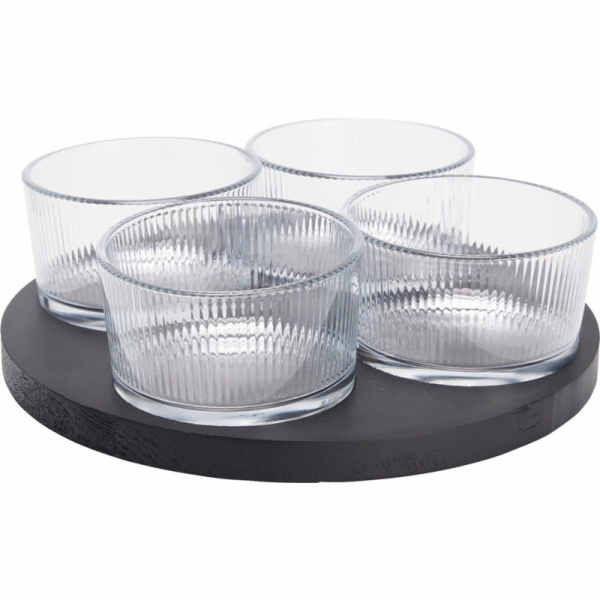 Servírovací sada, průhledná/černá