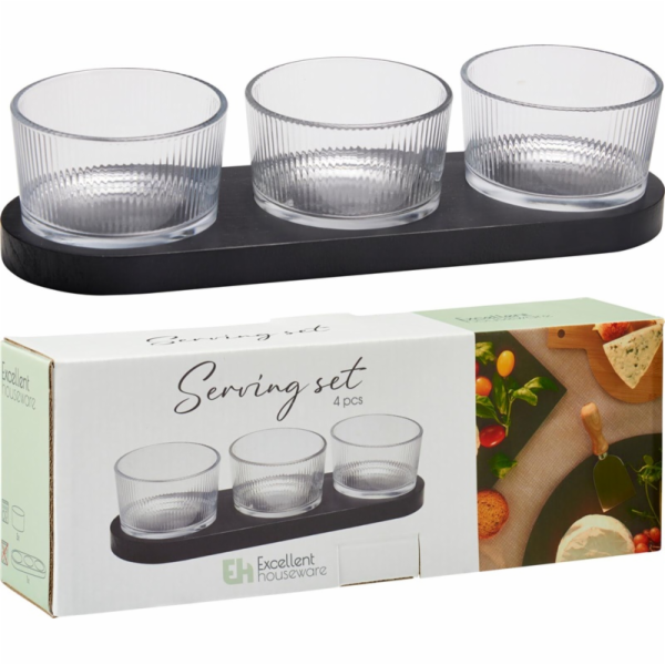Servírovací sada, průhledná/černá