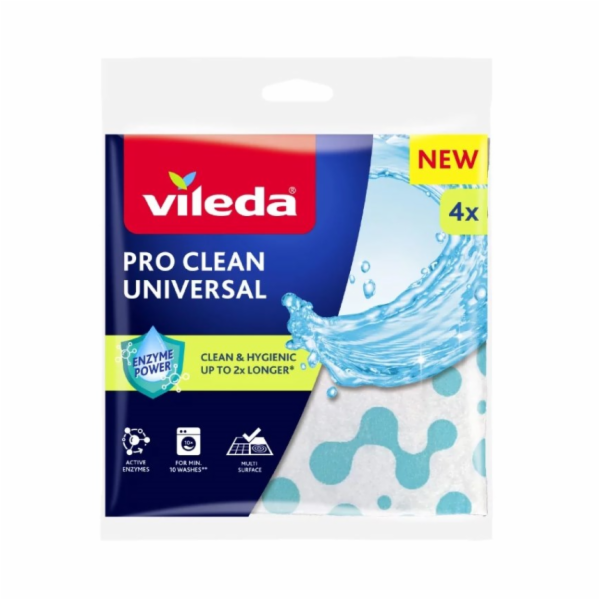 Univerzální utěrka s enzymy Vileda Pro Clean 4 ks.