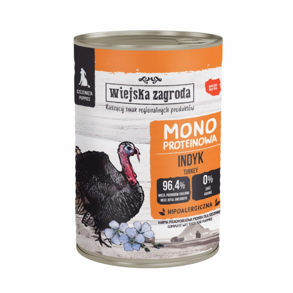 WIEJSKA ZAGRODA Puppy Monoprotein Turkey - vlhké krmivo p...