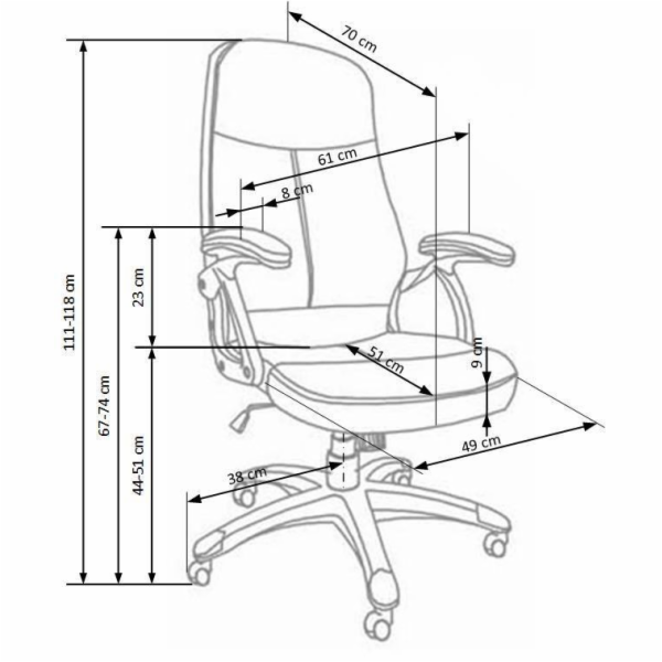 NENURODYTA_V ŽIDLE EDISON 111-118X64X111-118 ČERNÁ