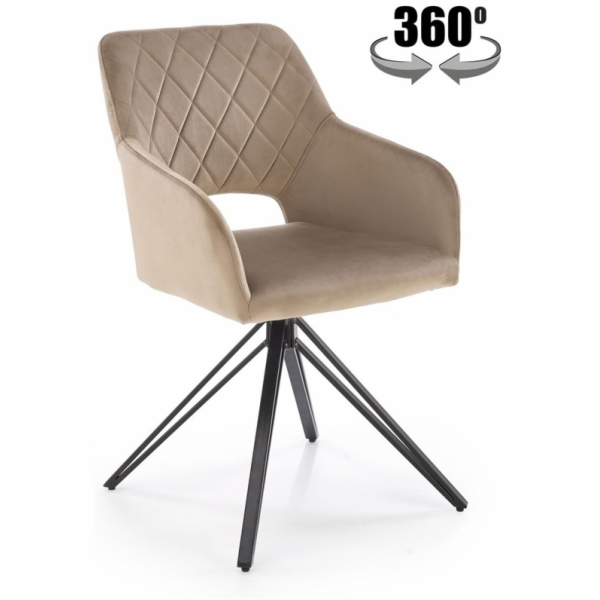 NENURODYTA_V JÍDELNÍ ŽIDLE K535 MATNÁ BÉŽOVÁ 57X60X86