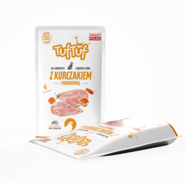TUF TUF Mleté kuře s mrkví - vlhké krmivo pro psy - 500g