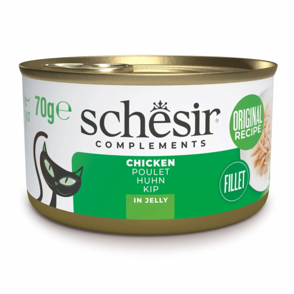 SCHESIR Chicken in jelly - mokré krmivo pro kočky - 70g