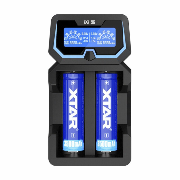 Válcová nabíječka XTAR X2 pro baterie Li-ion 18650