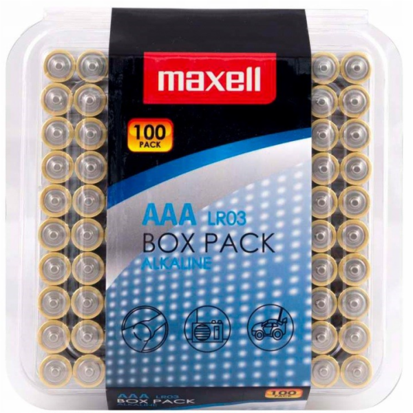 MAXELL Alkalická baterie LR03 AAA 1.5V 100 ks.