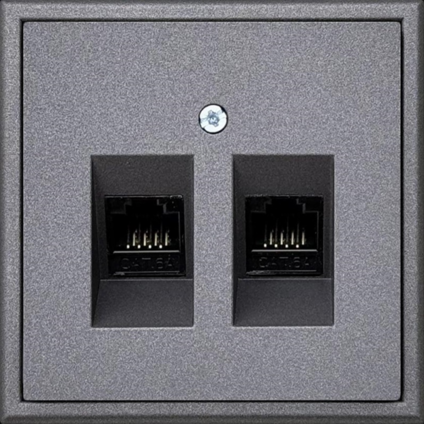 Počítačová zásuvka LIREGUS MODERN, 2portová, matně černá