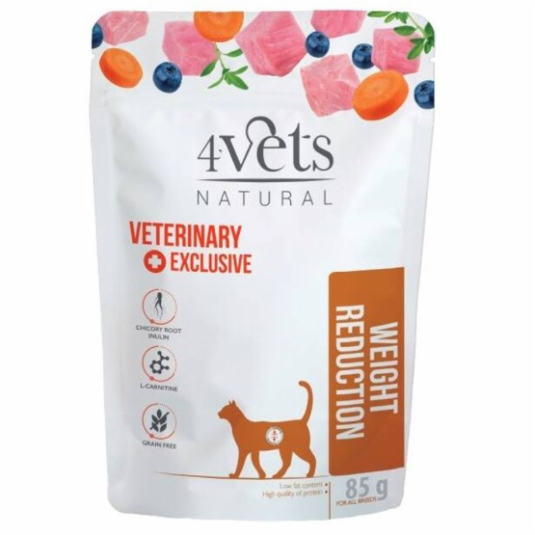 4VETS Natural Weight Reduction - mokré krmivo pro kočky -...