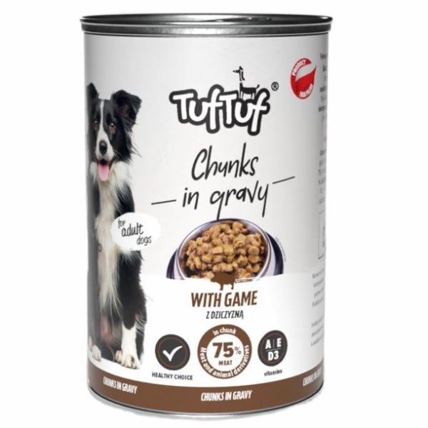 TUF TUF Meaty chunks with game - vlhké krmivo pro psy - 1...
