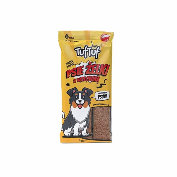 TUF TUF Dog gummies - beef stripes - pamlsek pro psa - 6