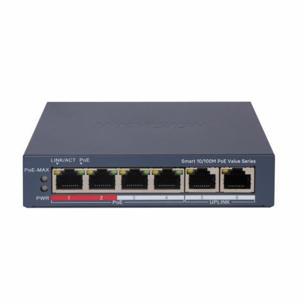 Hikvision DS-3E1106P-EI/M, 4portový Fast Ethernet, Smart ...