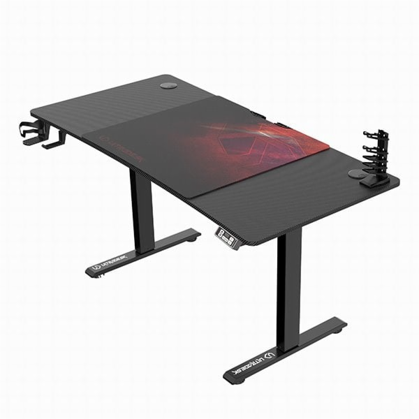 ULTRADESK herní stůl LEVEL V2 RED, 140x68cm, 72-117cm, el...