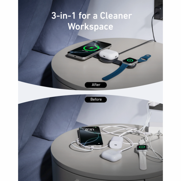 Anker nabíječka ANKER MagGo Wireless Charging Station 3 v...