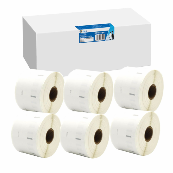 6x G&G Etiketten 32mm x 57mm sw- komp. m. Dymo 11354/ s07...