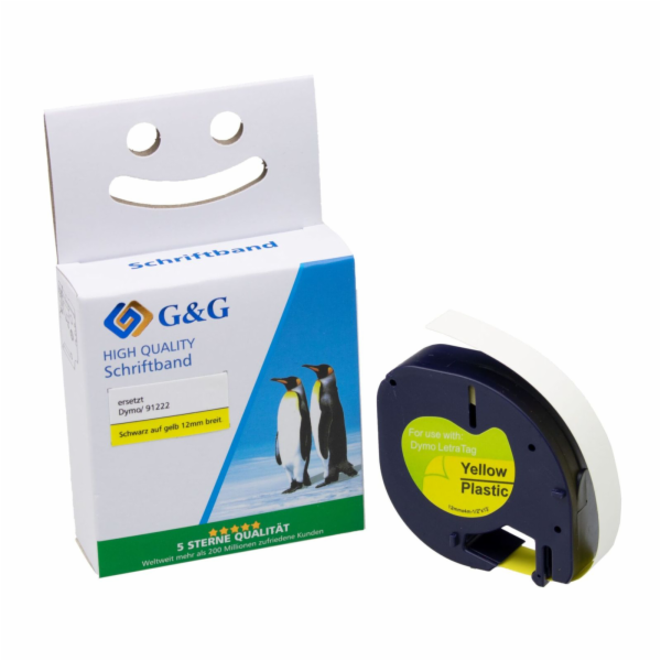 G&G Schriftband 12mm x 4m sw-gb Komp. m. Dymo S0721670/ 9...