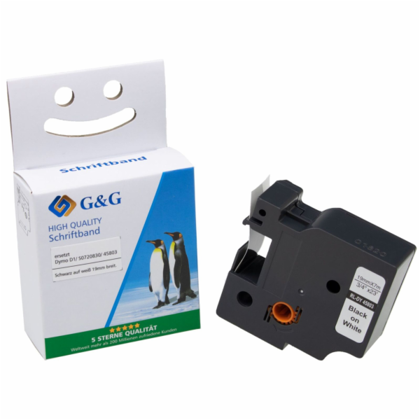 G&G Schriftband 19mm x 7m sw-ws Komp. m. Dymo D1/ 45803/ ...