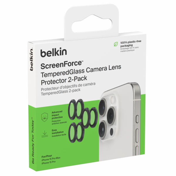 1x2 Belkin Kameralinsenschutz TempGlass iPhone 15Pro/15Pr...
