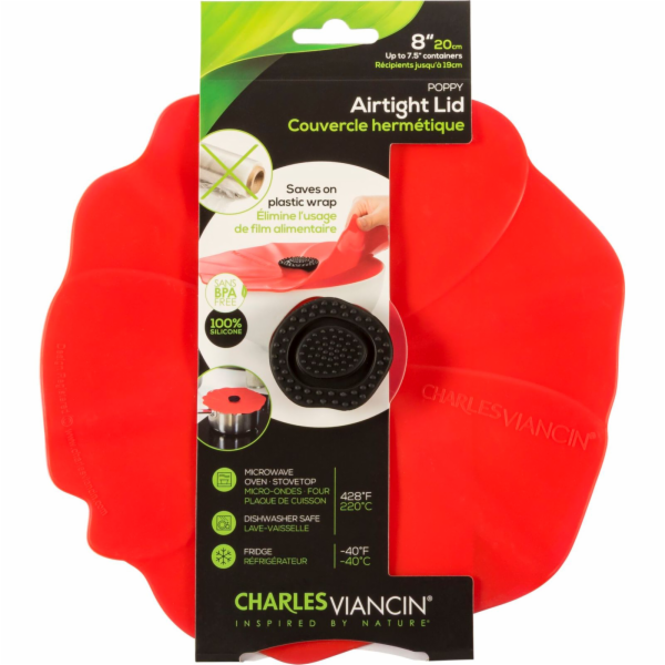Charles Viancin Poppy 20 cm Silicone Lid red