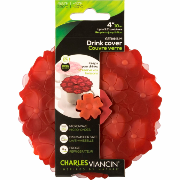 Charles Viancin GERANIUM 11,5 cm 2 Silikon-Getränkedeck. ...